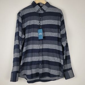 Natural blue navy and gray plaid long sleeve button down size medium